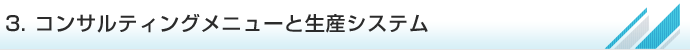 3.コンサルティングメニューと生産システム